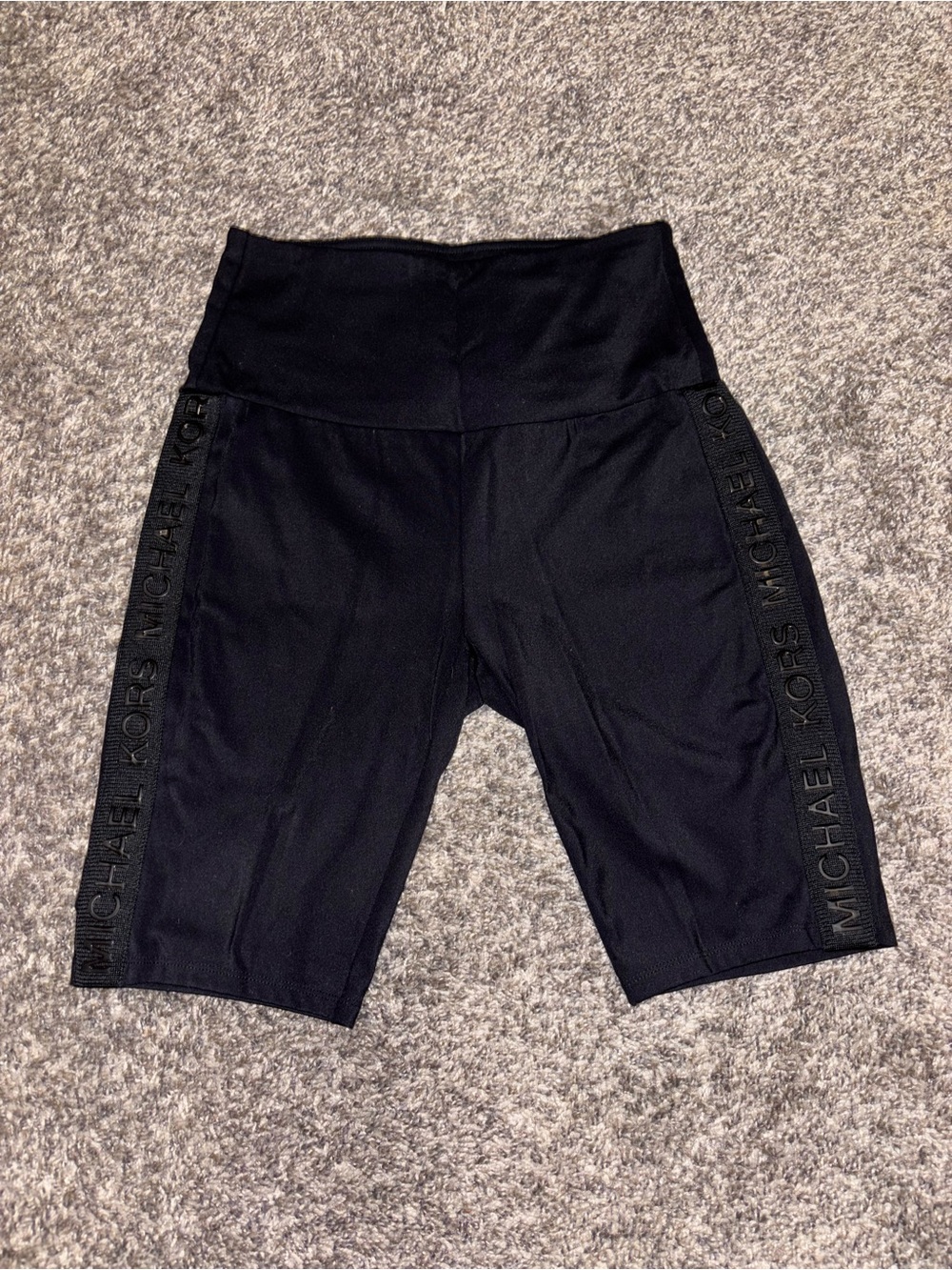 Michael Kors Black Branded High-Rise Bike Shorts